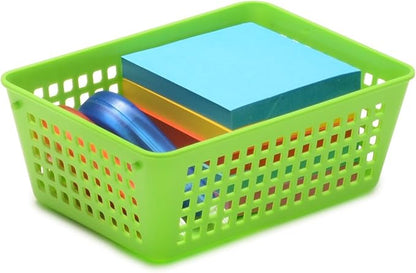 YBM HOME 3-Pack Plastic Storage Baskets Bins for Home Junk Drawer, Shelves, and Office Organization, Functional Trays/Containers Great for Kitchen Pantry, Cabinets, Bedrooms, and Bathrooms, Clear