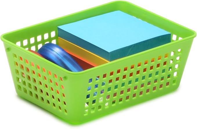 YBM HOME 12-Pack Plastic Storage Baskets Bins for Home Junk Drawer, Shelves, and Office Organization, Functional Trays/Containers Great for Kitchen Pantry, Cabinets, Bedrooms, and Bathrooms, Clear