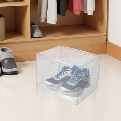 Acrylic Shoe Box Organizer 45x33x33cm Large Plastic Stackable Shoe Storage Container for Home Entryway Boot and Sneaker Display