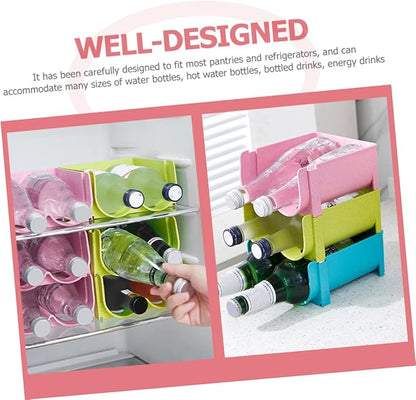 Homoyoyo 3pcs Household Beer Organizer Stackable Beer Holder Refrigerator Beverage Bottle Rack