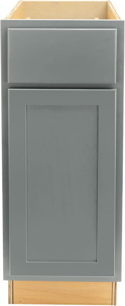 Quicklock RTA (Ready-to-Assemble) | Base Kitchen Cabinets - Shaker Style | Made in America (Magnetic Gray, 15" Wx34.5 Hx24 D Base)