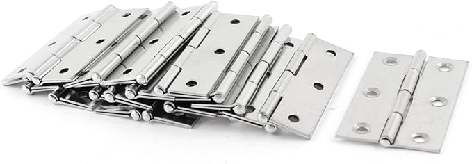 Aexit 6cm 2.4" Clothes Hangers Long Rectangle 3 4mm Holes Folding Closet Cabinet Door Hinge Hardware Silver Children's Clothes Hangers Tone 20pcs