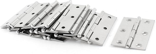 Aexit 6cm 2.4" Clothes Hangers Long Rectangle 3 4mm Holes Folding Closet Cabinet Door Hinge Hardware Silver Children's Clothes Hangers Tone 20pcs