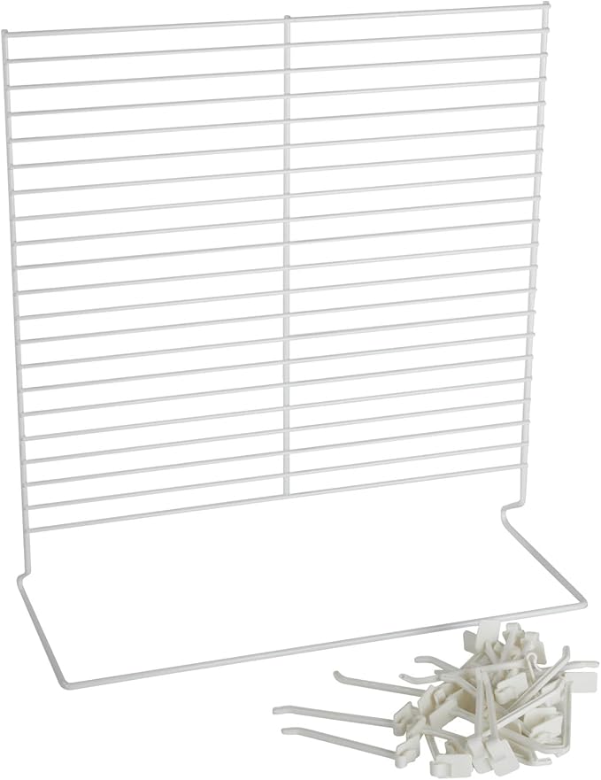 SSWBasics 24-Peg White Wire Countertop Rack - 18"W x 20"H - Display Racks for Vendors, Retail, Convenience, Craft Fairs, and Thrift Stores - Impulse Buy Display at Checkout - Use for Home Jewelry