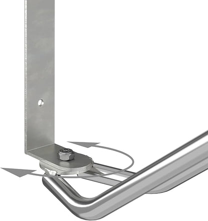 Relaxdays 2X Wall-Mounted Bicycle Stand, Sturdy Steel, 180° Swivelling Bike Holder, Space-Saving Single Parker, Silver, 10 x 8.5 x 8.5 cm