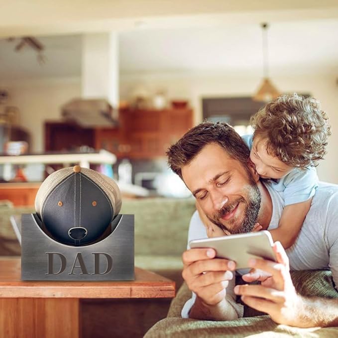 Personalized Dad Hat Holder Organizer Kit for Fathers Day,Custom Wooden Baseball Cap Organizer Hanger,Hat Holder Display,dad Cap holder,Hat Box Hanger Stand Gift for Dad Papa Grandpa