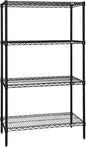 Quantum Storage Systems WR74-2472BK-5 Starter Kit Wire Shelves Black Epoxy 5 Shelves 74" H x 72" W x 24" D