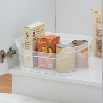 Sterilite 5.25 in. x 9.5 in. x 13 in. Clear Plastic Cube Storage Bin w/Carry Handles, 8-Pack 8 x 13348608