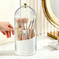 360° Rotating Makeup Brush Holder, Cosmetic Organizer with 180° Sliding Lid, Beauty Brush Storage for Vanity, Desk, Bathroom Countertop