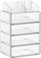 Yieach 5 Tier Clear Acrylic Makeup Organizers with Drawers,Tiered Countertop Make up Storage Organizer for Dresser Top and Bathroom Vanity,Plastic Makeup Stand for Brush,Skincare,Beauty Organizers