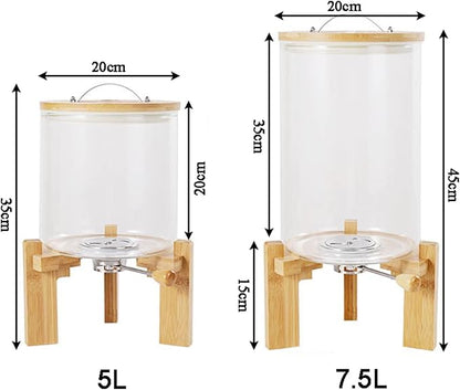 5L/8L Glass Countertop Rice Dispenser, Rice Storage Container with Airtight Lid and Glass Measuring Cup for Kitchen Dining Organization and Pantry Store(Color:7.5L)