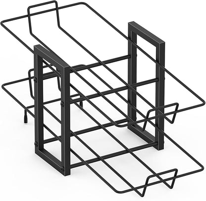 MOOACE 4 Pack Can Rack Organizer, 2 Tier Kitchen Canned Food Storage Dispenser Holds up to 40, Can Organizer for Cabinet Pantry Refrigerator Countertop, Black