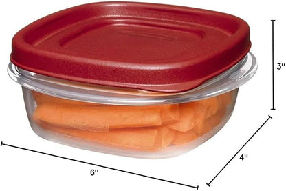 Rubber maid Food Storage Containers, 1.25 Cup Food Storage Containers, 9 Peice Set, Easy Find Lids, 4 Containers, 4 Lids Chalk Pen And Chalk Labels