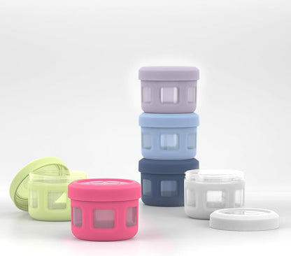 Ello Reusable Condiment Containers with Screw-on Leak Proof Lid | Perfect for Salad Dressing Sauce Dips Lunchbox Picnic Travel Bento Box | BPA-Free | Dishwasher Safe