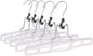 Premium Skirt Hangers 60-Pack - Thin Space-Saving Skirt Hanger Set with Clamp, Pant Hanger, Shorts Hangers with Heavy-Duty Locking Clasp, Multipurpose Quality Jean Hangers Set (White, 60)