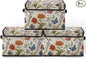 Stackable Clothes Storage Bins with Lids,Closet Organizers Fabric Cat Printing Box for Home and Office,Blanket Clothes Organizers,Under Bed Storage Containers 3 Pack.