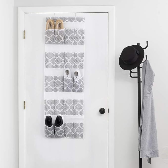 Home Basics Arabesque Non-Woven Closet Storage (2, 20 Pocket Over The Door Shoe Organizer)