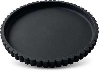 Round Silicone Bathroom Vanity Tray, Decorative Organizer for Soap, Perfume, Candle, Kitchen Countertop, Coffee Table Decor (Black, 9")