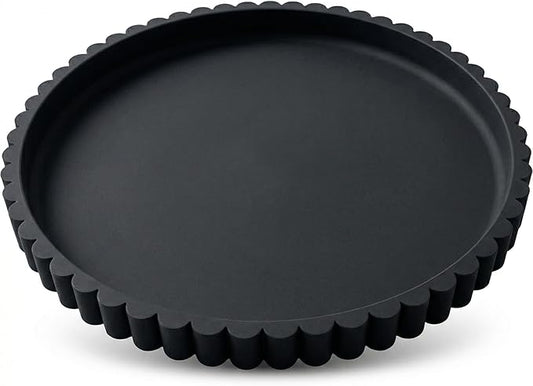 Round Silicone Bathroom Vanity Tray, Decorative Organizer for Soap, Perfume, Candle, Kitchen Countertop, Coffee Table Decor (Black, 9")