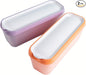 2 Pack Ice Cream Tub Containers (1.6 Quart Each), Reusable Freezer Storage Containers with Lids for Homemade Sorbet, Frozen Yogurt, or Gelato, Orange and Purple