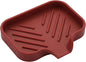 MicoYang Silicone Bathroom Soap Dishes with Drain Spout-Bathroom and Kitchen Sink Organizer,Sponge Holder,Dish Soap Tray,Perfect for Dispenser,Scrubber,Bottle,Cup on Sink or Counter-Red 4.9"×3.2"