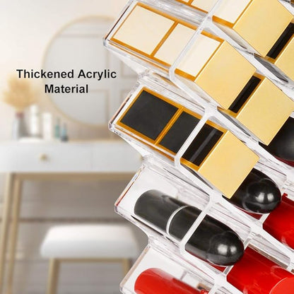 JessLab Lipstick Organizers, Acrylic Holder Lip Gloss Tower Clear Cosmetic Fish Sticks Lip Makeup Storage for Bathroom Vanity Countertop, 28 Slots