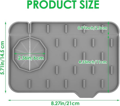 Dimeho Sink Faucet Splash Guard Mat Silicone Soap Dish Pad Faucet Handle Drip Catch Sponge Holder Sink Protector Trays for Bathroom Kitchen Countertop Gadgets Accessories