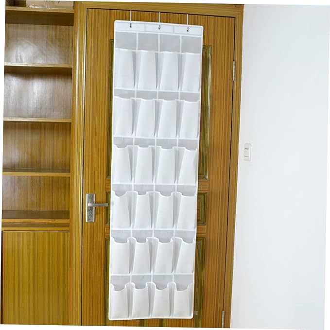 GLEAVI 24pcs Door Shoes Storage Hanging Bag Practical Cloth Organizer for Keys Phone and Sundries White for Tidy Homes and Efficient Organization