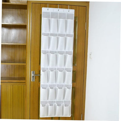 GLEAVI 24pcs Door Shoes Storage Hanging Bag Practical Cloth Organizer for Keys Phone and Sundries White for Tidy Homes and Efficient Organization