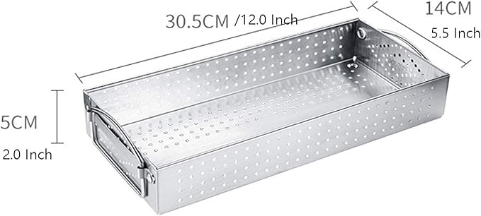 Large Silverware Drawer Organizer, 304 Stainless Steel Mesh Utensil Organizer for Kitchen Drawers Organizer Metal Flatware Tray for Knives, Spoons,Cosmetic - 12.0x5.5X2.0 Inch