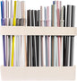 Strong Adhesive Backing Straw Storage Box, Split Type Silicone Straws Dispenser Adjustable Height Straw Holder for Cabinet (White)