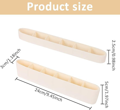 Strong Adhesive Backing Straw Storage Box, Split Type Silicone Straws Dispenser Adjustable Height Straw Holder for Cabinet (White)