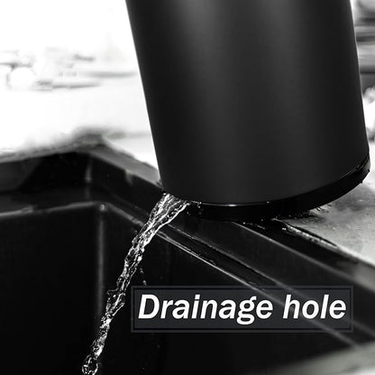 Kitchen Utensil Holder for Countertop 360° Rotating Utensil Caddy Extra Large Utensil Crock Cooking Utensil Holder for Kitchen Counter (Black)