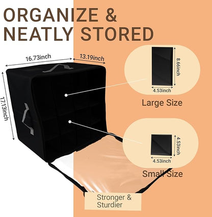 2 Pack Shoe Organizer for Closet，Foldable Shoe Storage Organizer with Clear Cover and Sturdy Handles,Fits 12-16 Pairs (black)
