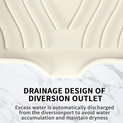 2 Pack Silicone Soap Dish with Drain, Self Draining Bar Soap Holder for Shower, Silicone Dish Soap Tray, Bathroom and Kitchen Sink Organizer, Beige