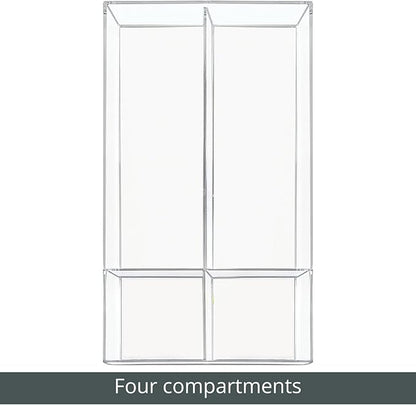 mDesign Plastic Divided Makeup Organizer Holder Tray for Bathroom Drawer, Vanity, Countertop Storage - Cosmetic Organization Holds Palettes, Brushes, Accessories - Lumiere Collection - Clear