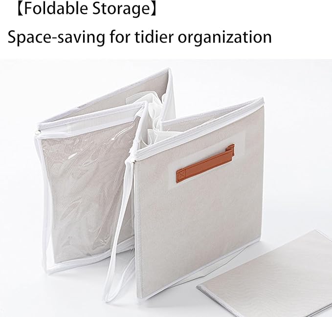 (2 Pack) Shoe Organizer for Closet, Shoe Storage Bins Foldable Shoe Storage Box Containers with Clear Cover and Sturdy Handles,Shoe Rack for Closet Storage for Sneakers Heels Slippers (Gray Large)
