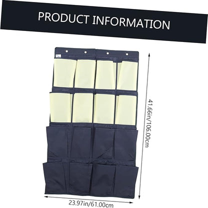 IMIKEYA Hanging Shoe Organizer Bag Oxford Over the Door Shoe Storage Pouch with Tear Resistant Design for Closet and Wall Blue Yellow