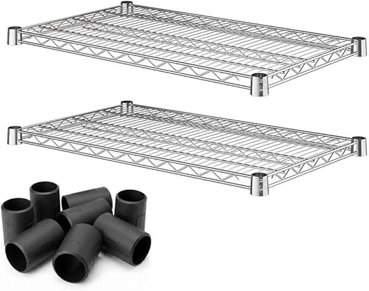 2 Pack Chrome Additional Wire Shelf for 18" x 30" Shelving Units, Replacement Shelves for Wire Rack