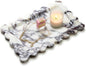 SAMAH Calacatta Viola Natural Marble Tray, Scalloped Bathroom Tray, Decorative Tray for Vanity, Dresser, Kitchen & Home Decor, Teacher Appreciation Gifts, House Warming Gifts New Home(Rectangle)