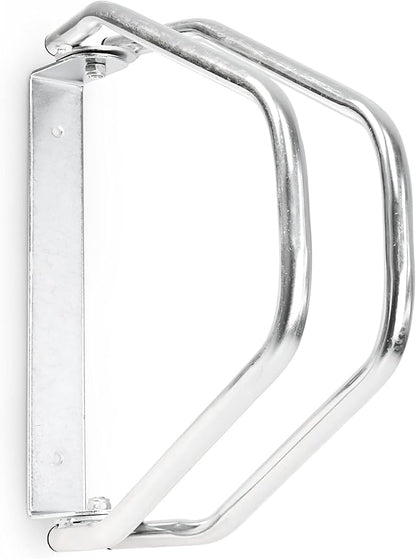 a Relaxdays Bicycle Stand for Wall Mounting, Wall Mount for 1 Bike, Galvanised, Adjustable, HBT: 32.5 x 9 x 28.5 cm, Silver