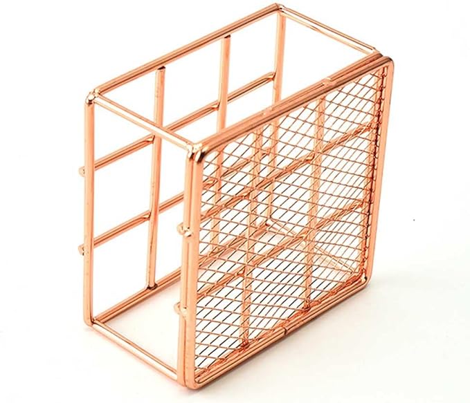 Teensery Metal Wire Lipstick Organizer Rose Gold Lip Gloss Display Stand 9 Slots Lip Stick Storage Holder Makeup Brush Organizer for Cosmetic Makeup and Dresser Display (1 Piece)