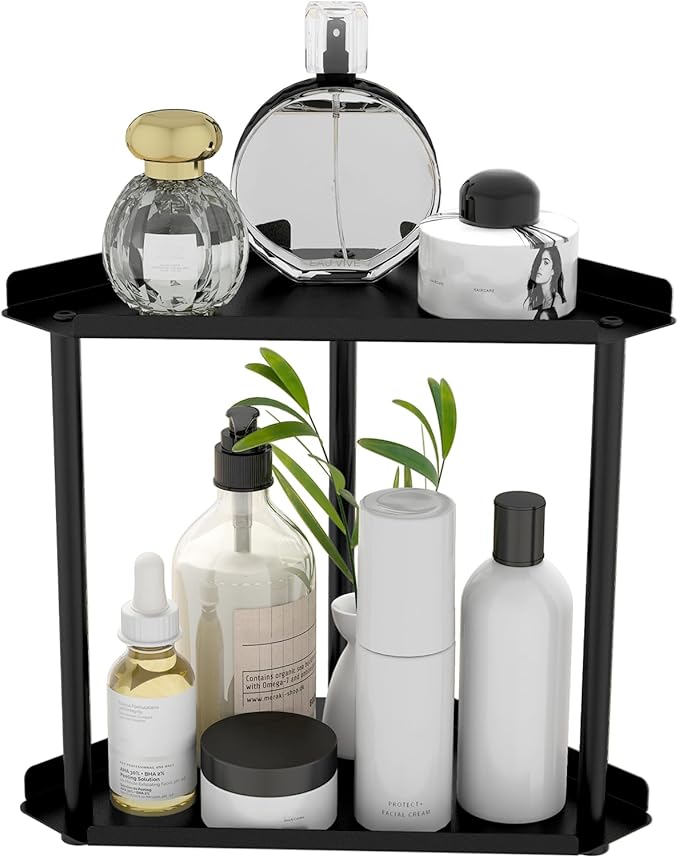 FLE Corner Bathroom Counter Organizer, Bathroom Organizer Countertop,Countertop Storage Shelf for Bath