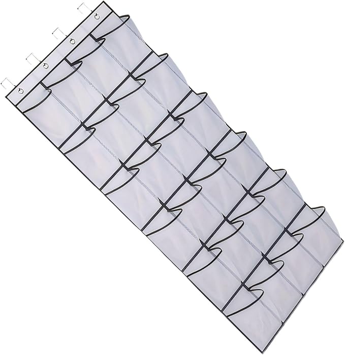 Over the Door Shoe Organizer for Bedroom Door with Multiple Pockets - Hanging Shoe Storage Bag Caddy