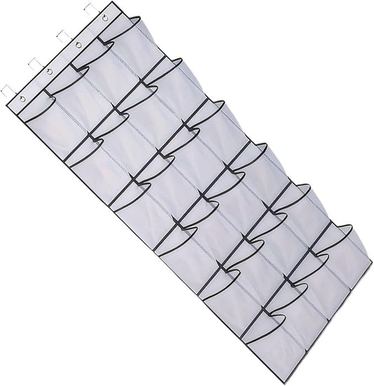 Over the Door Shoe Organizer for Bedroom Door with Multiple Pockets - Hanging Shoe Storage Bag Caddy