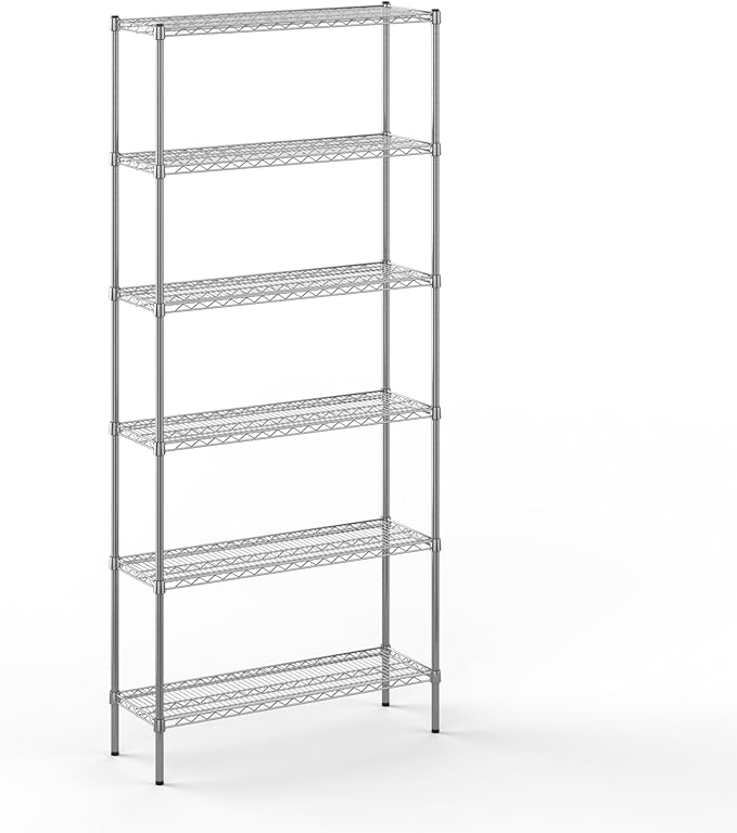 14" Deep x 42" Wide x 96" Height Wire Shelving Kit | 6-Tier | NSF Commercial Storage Rack Unit