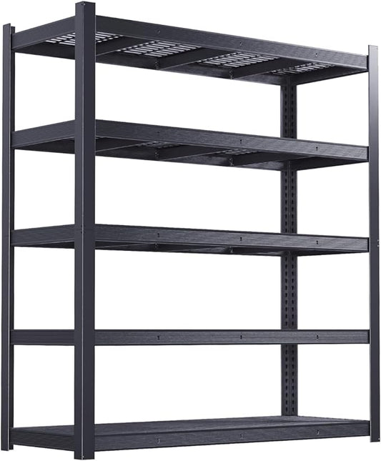84" H Garage Shelving Heavy Duty, Garage Storage Shelves Heavy Duty, 5-Tier Metal Shelving Units and Storage Racks, Industrial Utility Shelf