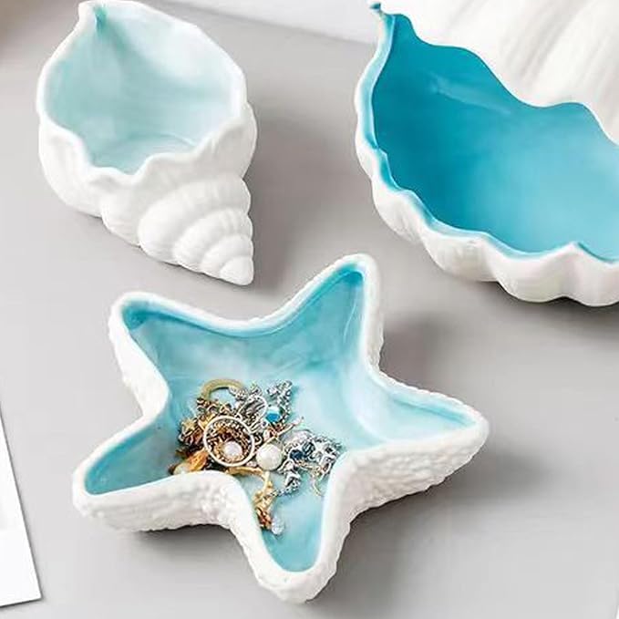 Ceramic Jewelry Holder.Storage Box For Rings,Earrings,Necklaces And Bracelets.Birthday Wedding Holiday Gift For ladies And Girls Jewelry Tray. (Cc)