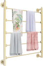 TFCFL Wall Mounted Display Rack, 5-Layer Tie & Scarf Holder, Wrapping Paper Ribbon Organizer, Retail Display for Home & Store (Gold)