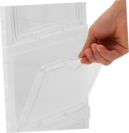 Healifty Sneaker Storage Box Foldable Stackable Shoe Boxes Entryway Shoe Organizer Storage Organizer